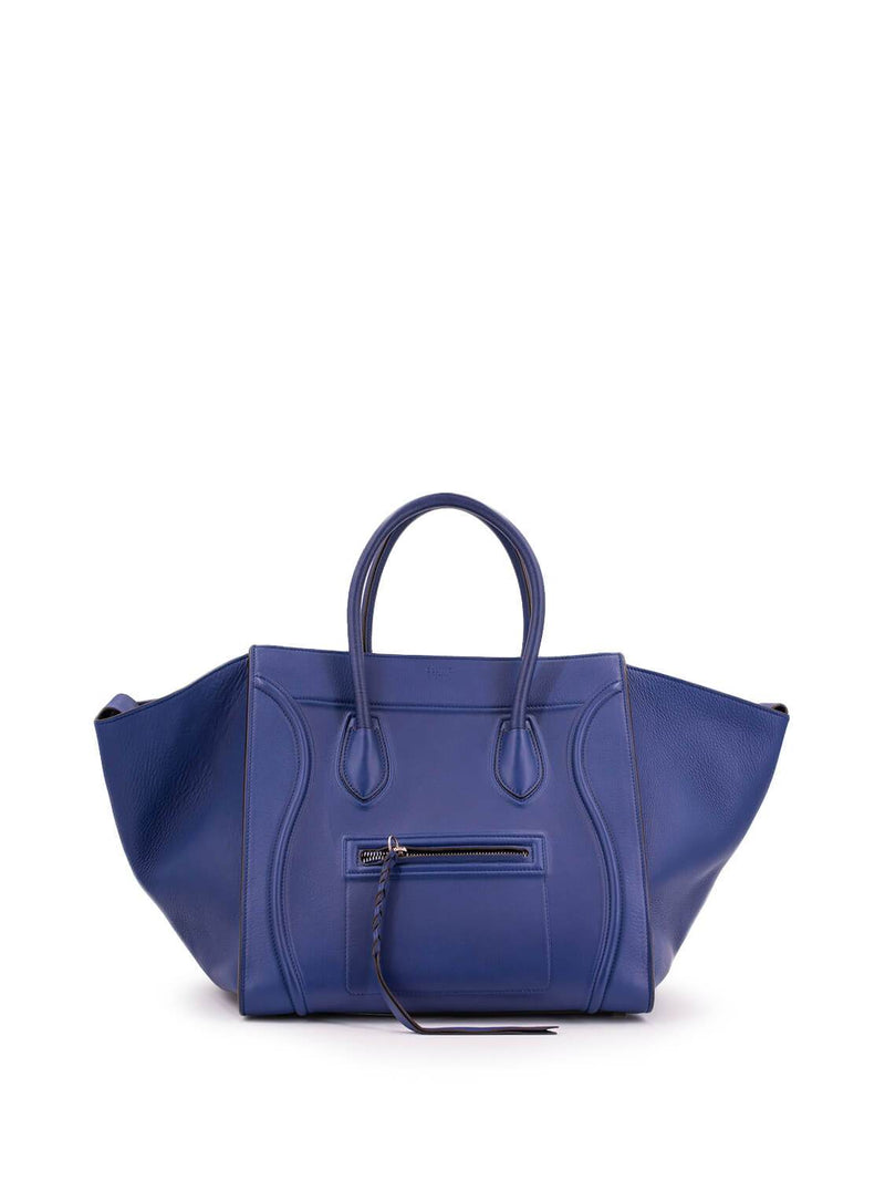 Celine Calfskin Medium Phantom Luggage Bag Royal Blue-designer resale