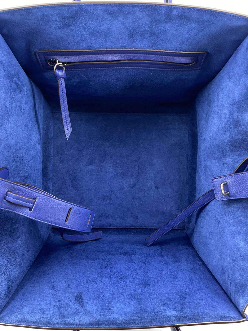 Celine Calfskin Medium Phantom Luggage Bag Royal Blue-designer resale