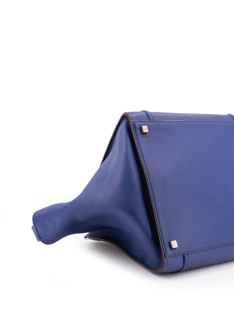Celine Calfskin Medium Phantom Luggage Bag Royal Blue-designer resale