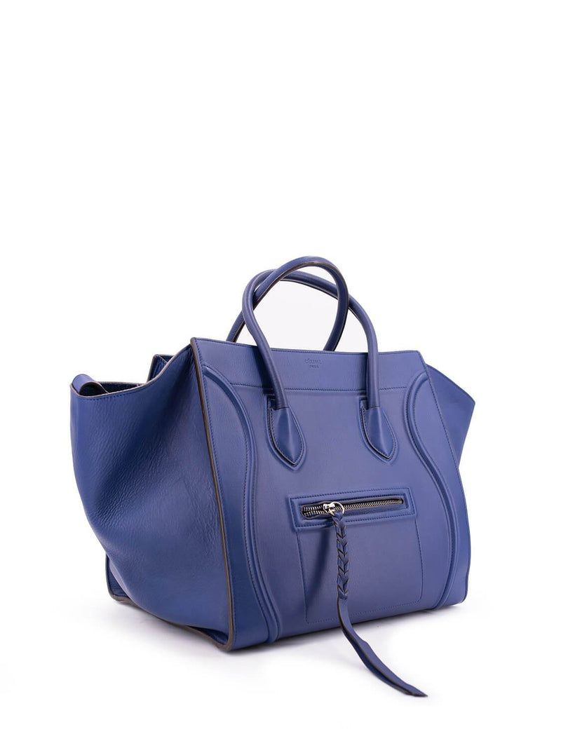 Celine Calfskin Medium Phantom Luggage Bag Royal Blue-designer resale
