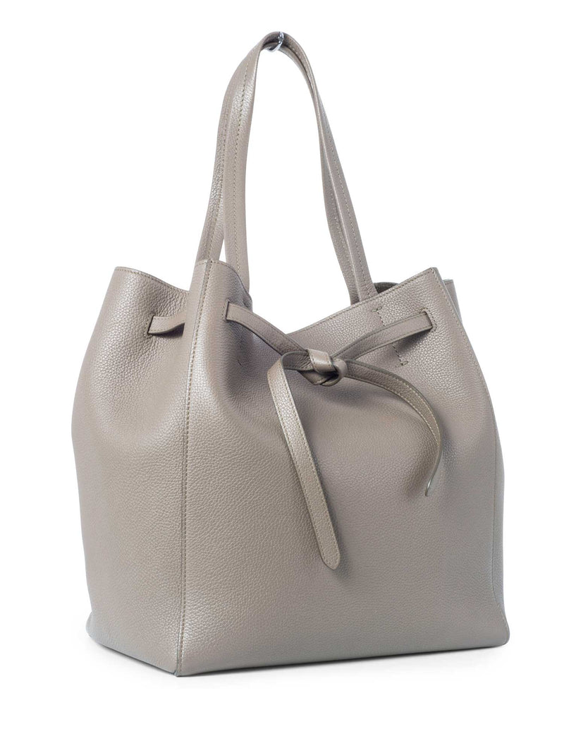 CELINE Small Cabas Phantom Grained Calfskin Leather Tote Bag Taupe