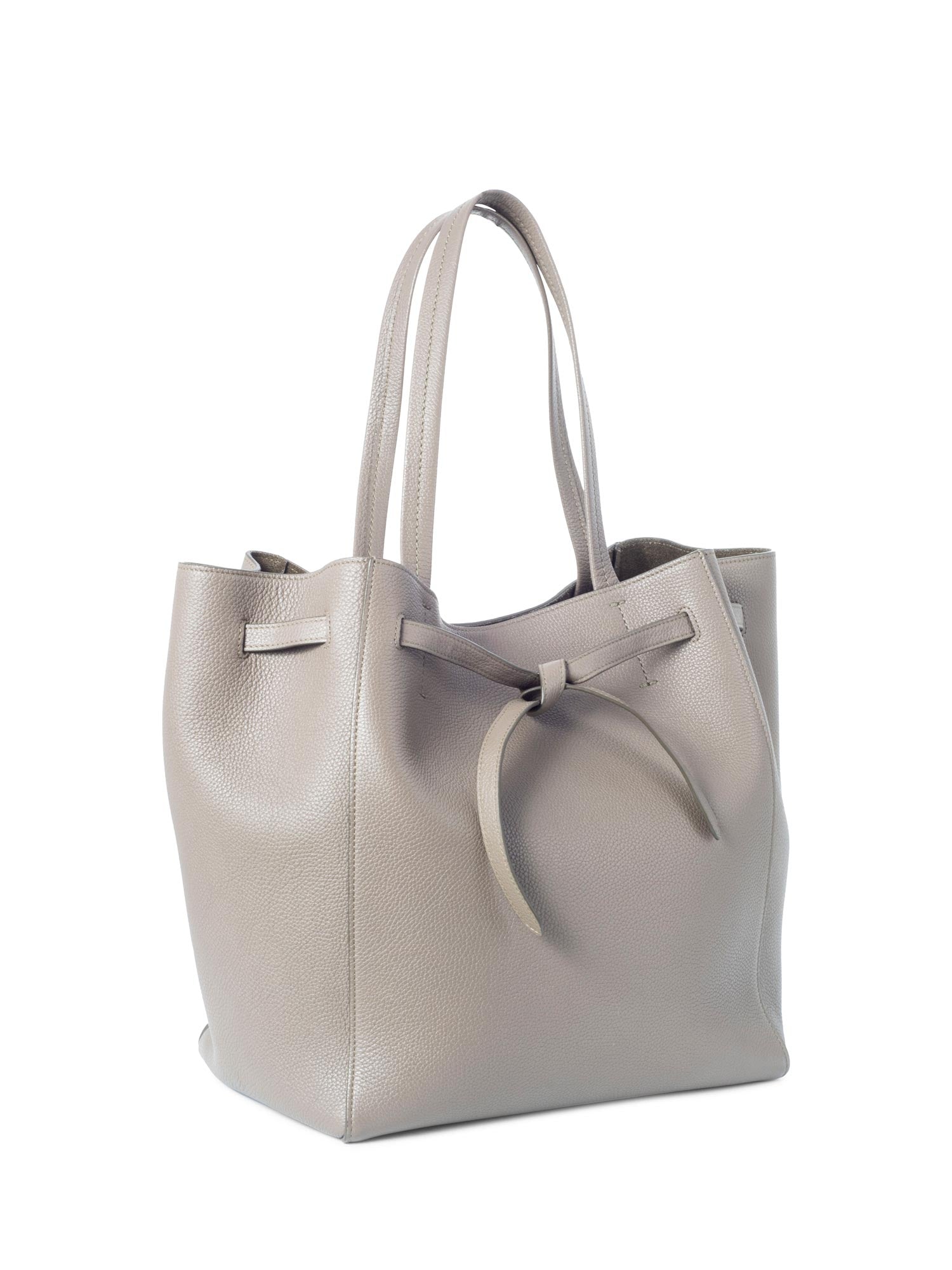 Celine Calfskin Small Cabas Phantom Bag Taupe-designer resale