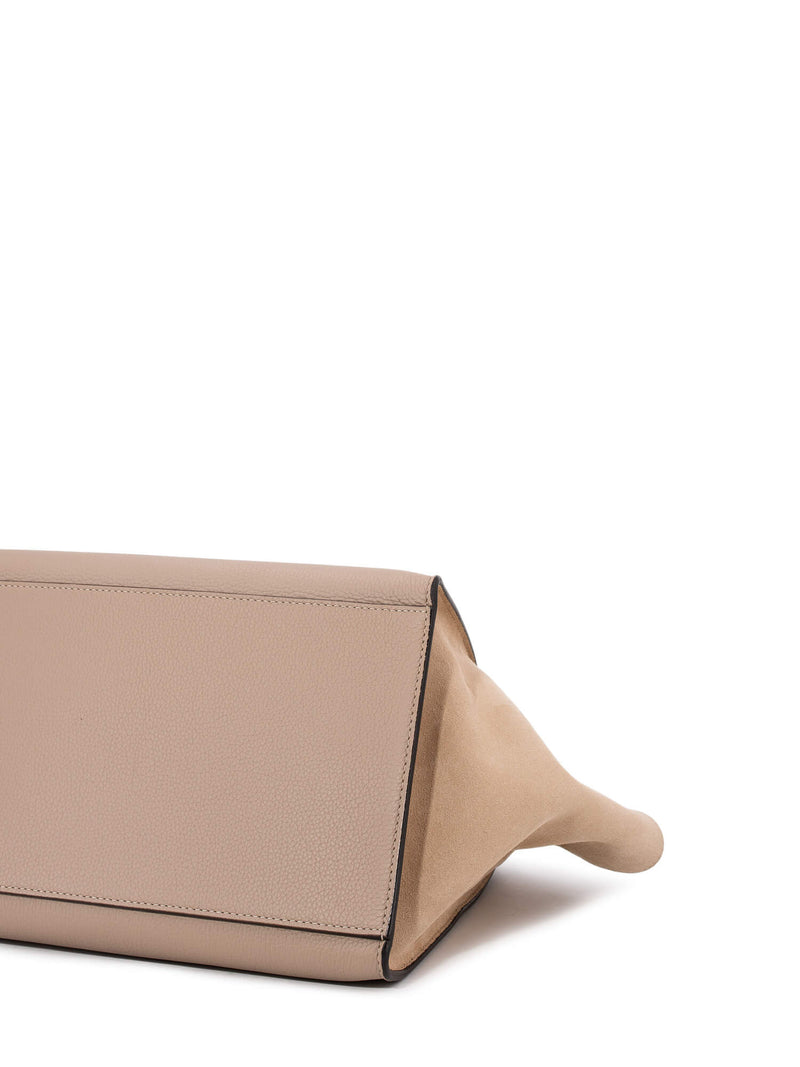 Celine Drummed Leather Medium Trapeze Bag Taupe-designer resale