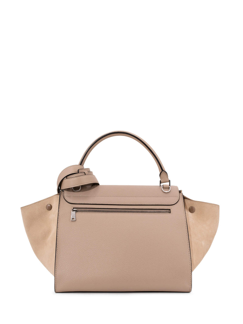 Celine Drummed Leather Medium Trapeze Bag Taupe-designer resale