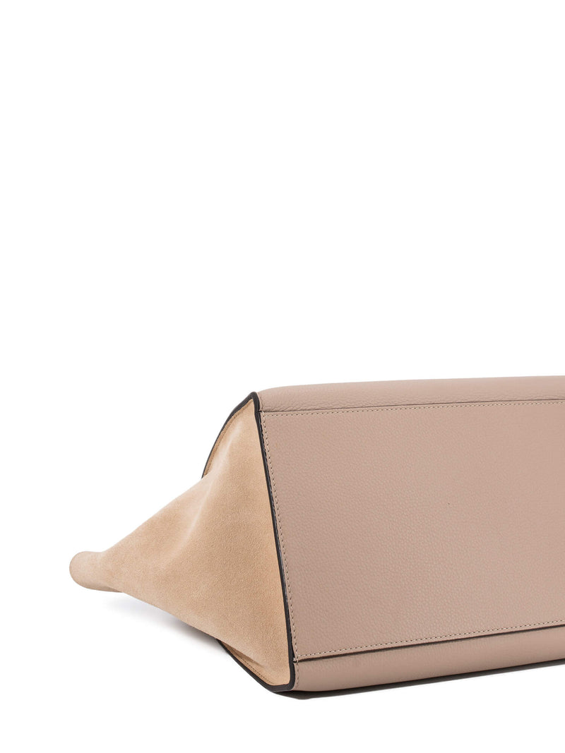 Celine Drummed Leather Medium Trapeze Bag Taupe-designer resale