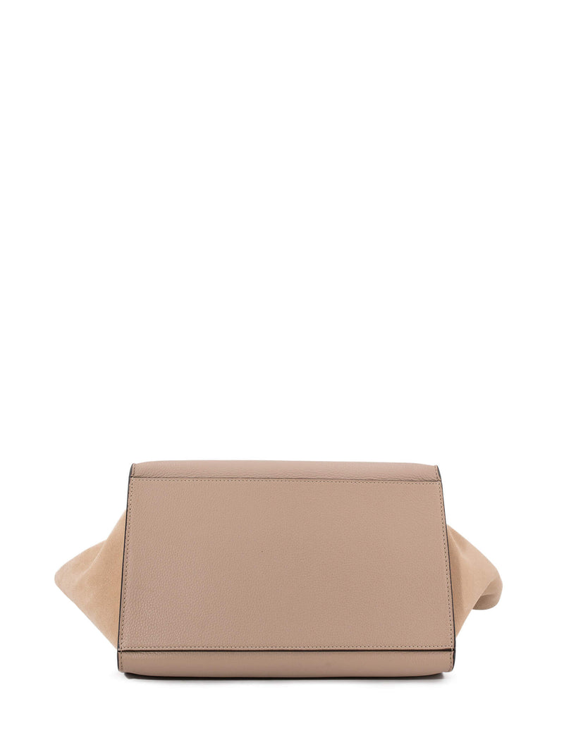 Celine Drummed Leather Medium Trapeze Bag Taupe-designer resale