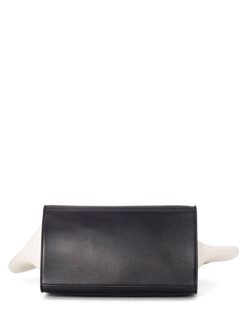 Celine Drummed Leather Medium Tri-Color Trapeze Bag Yellow Black-designer resale