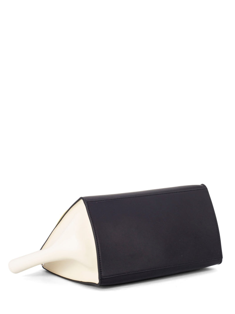 Celine Drummed Leather Medium Tri-Color Trapeze Bag Yellow Black-designer resale