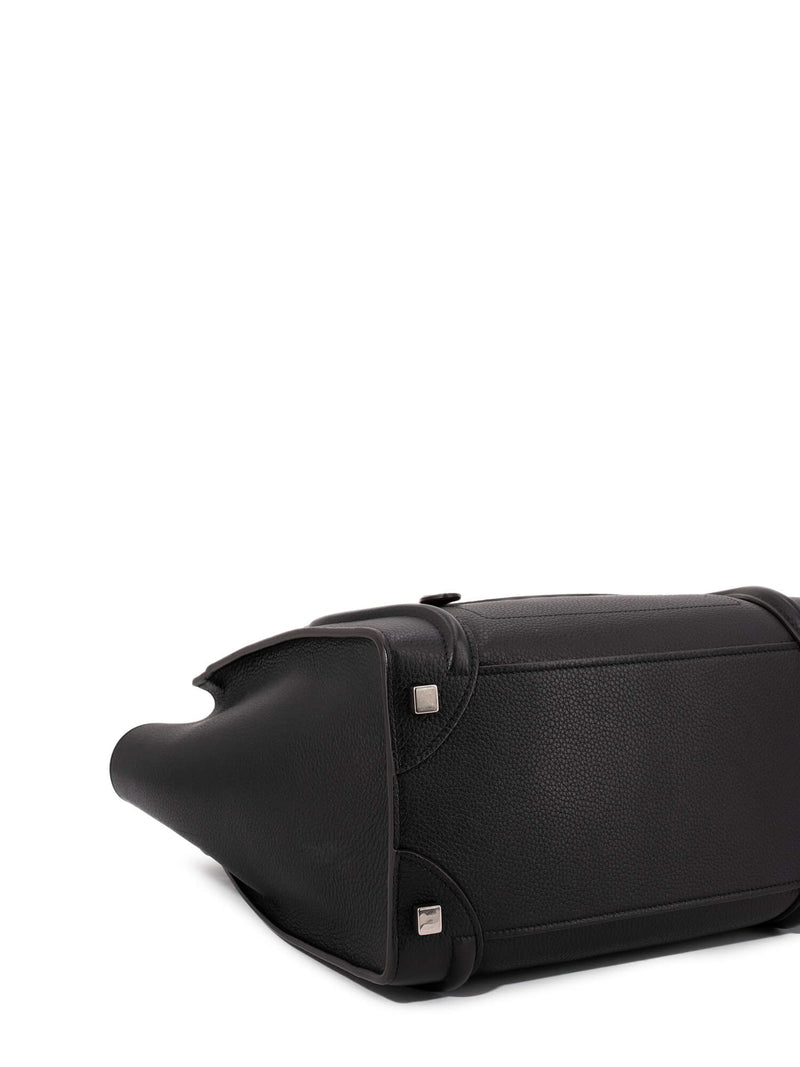 Celine Drummed Leather Micro Luggage Bag Black-designer resale