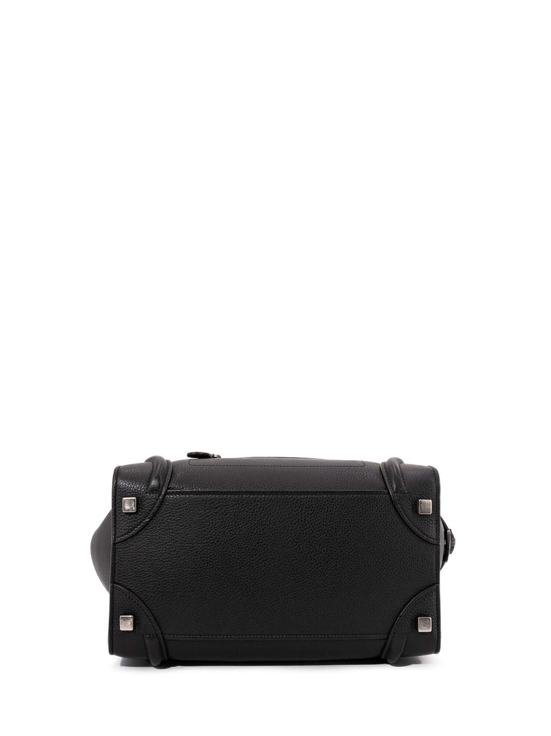 Celine Drummed Leather Micro Luggage Bag Black-designer resale