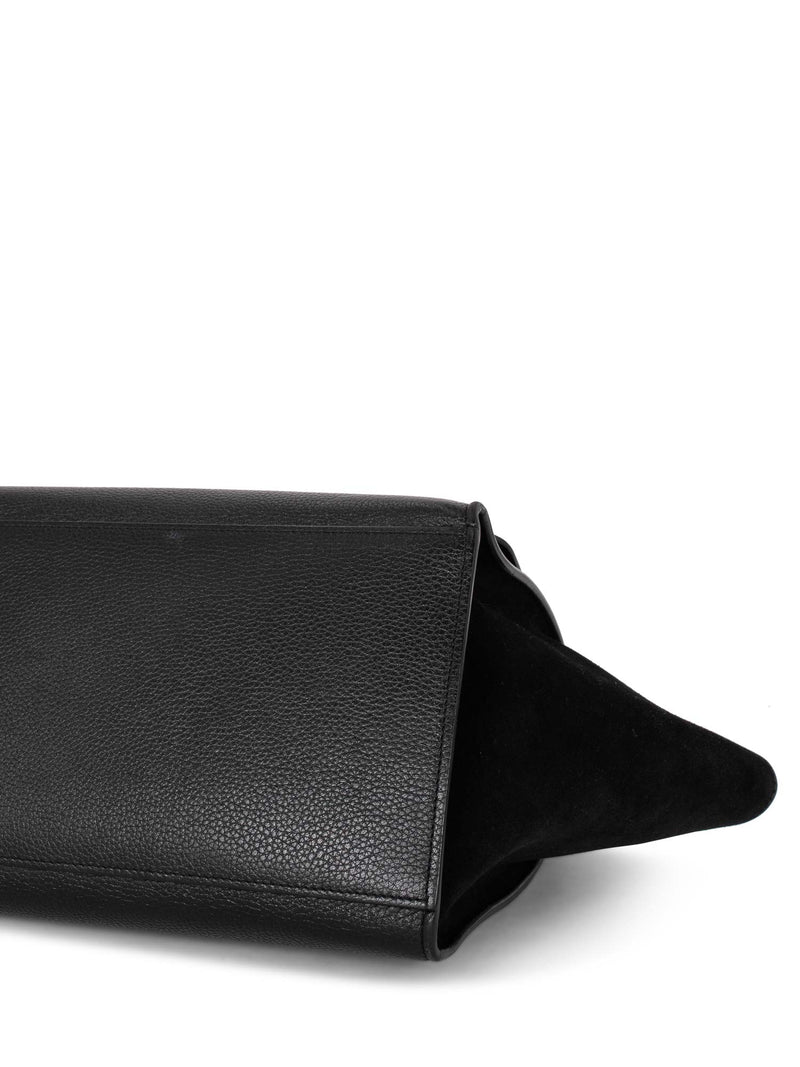 Celine Drummed Leather Mini Trapeze Bag Black-designer resale