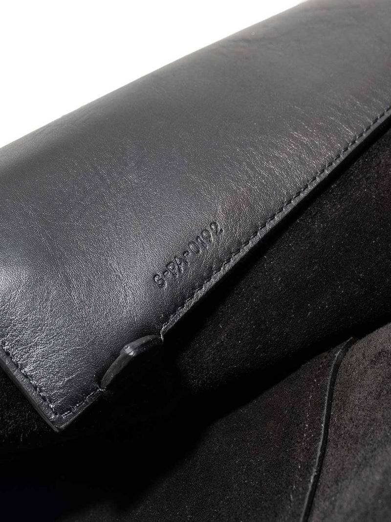 Celine Leather Medium Phantom Bag Black White-designer resale