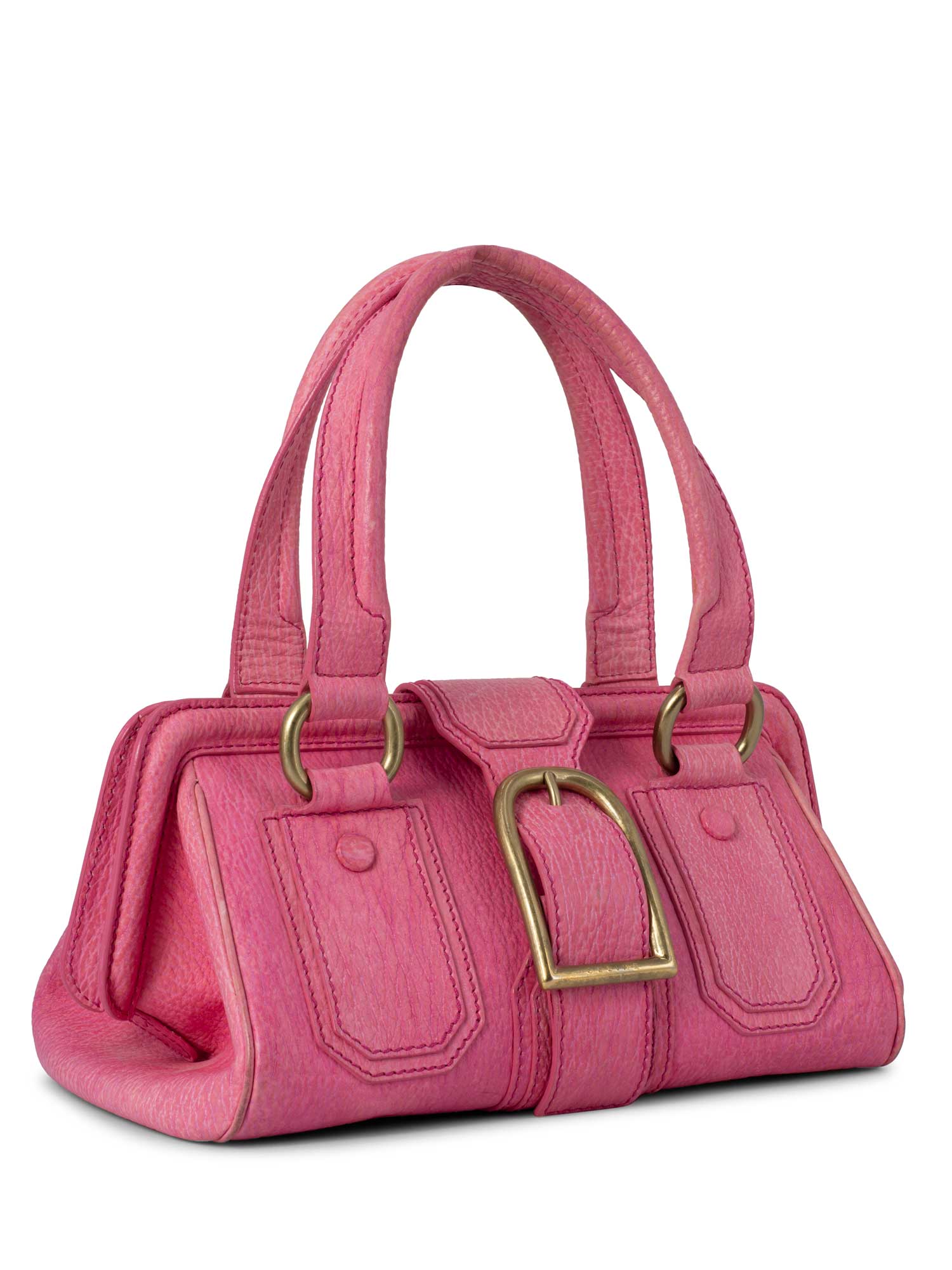 Celine Pebble Leather Ella Doctor Bag Pink-designer resale