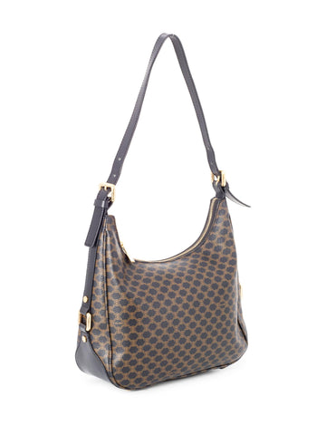 Celine Vintage Monogram Macadam Hobo Bag Brown-designer resale