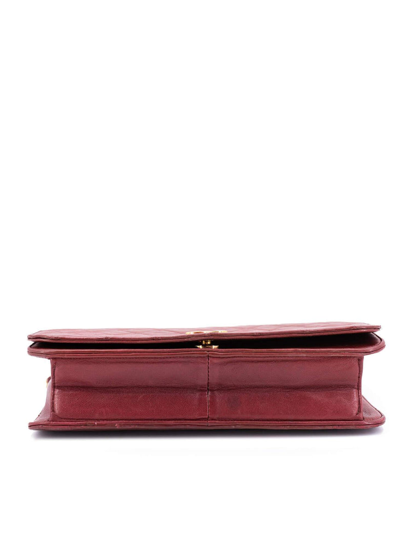 Chanel Quilted Calfskin CC Flap Bag Burgundy-designer resale