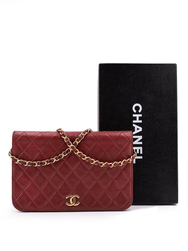 Chanel Quilted Calfskin CC Flap Bag Burgundy-designer resale