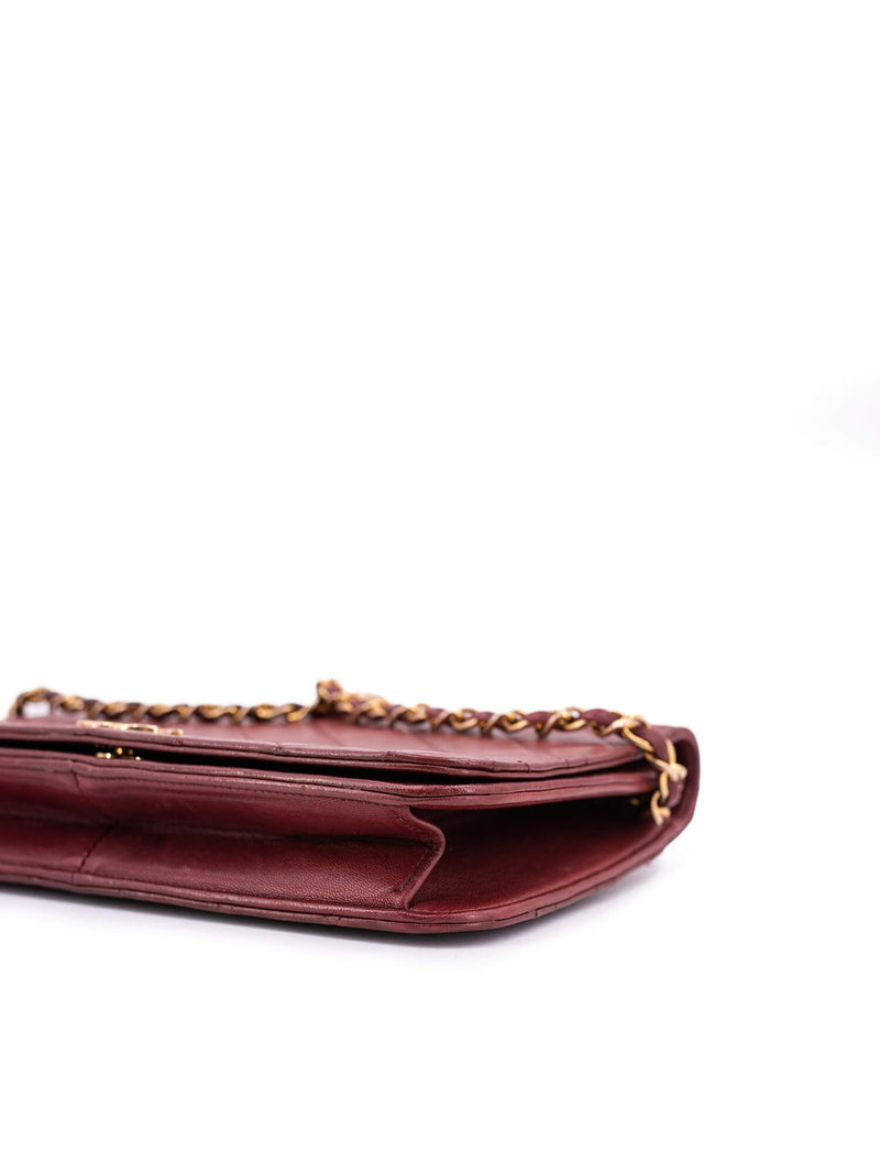 Chanel Quilted Calfskin CC Flap Bag Burgundy-designer resale