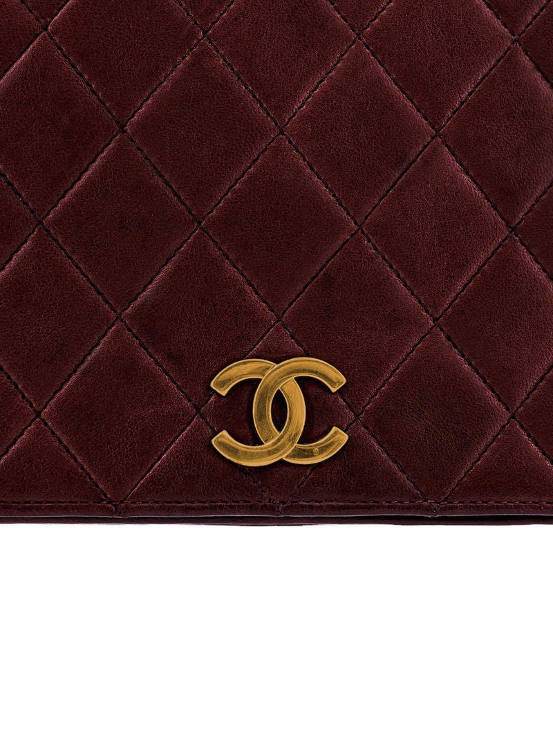 Chanel Quilted Calfskin CC Flap Bag Burgundy-designer resale