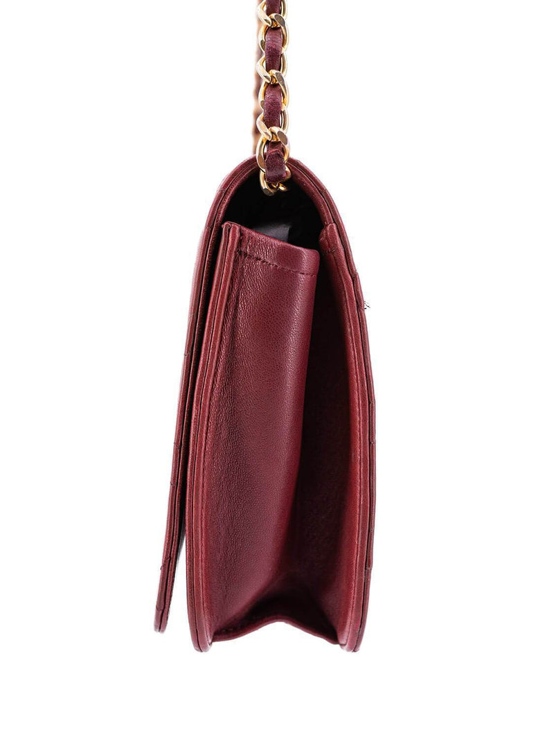 Chanel Quilted Calfskin CC Flap Bag Burgundy-designer resale