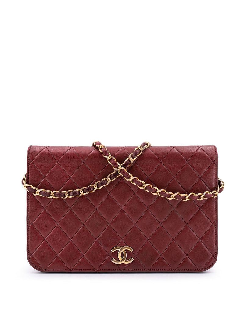 Chanel Quilted Calfskin CC Flap Bag Burgundy-designer resale