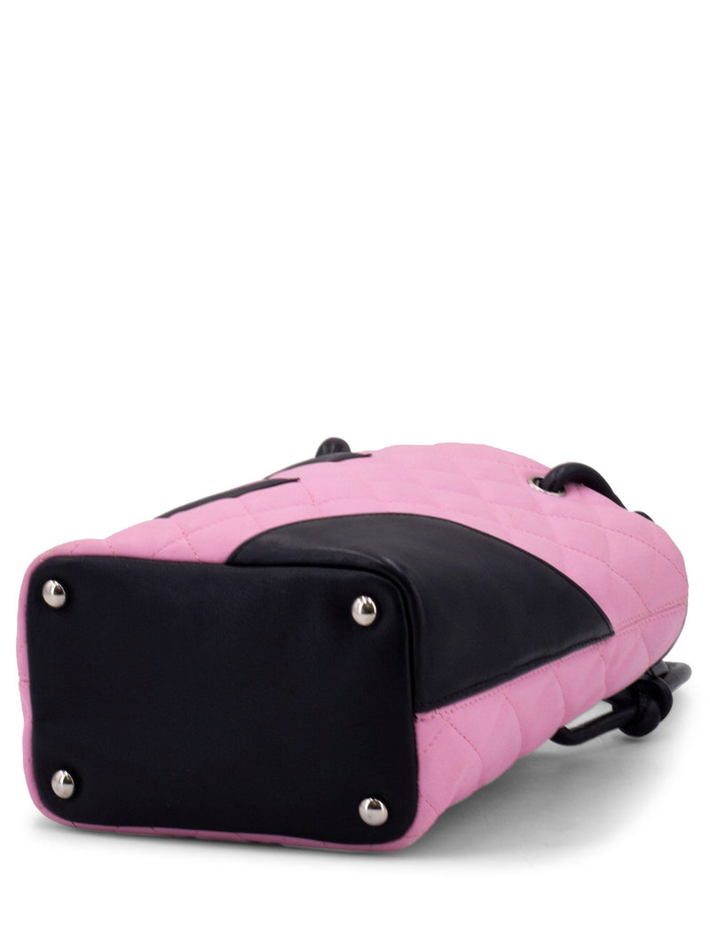 Chanel Quilted Leather Mini Cambon Bucket Bag Pink-designer resale