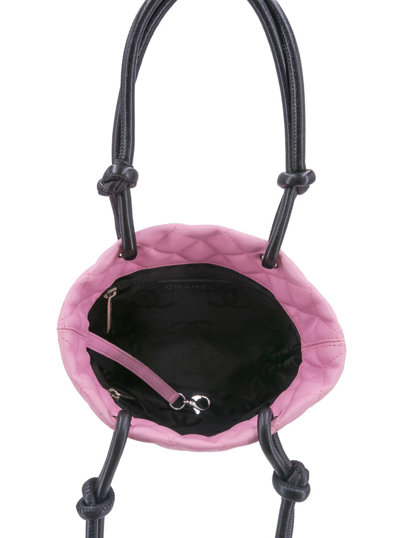 Chanel Quilted Leather Mini Cambon Bucket Bag Pink-designer resale