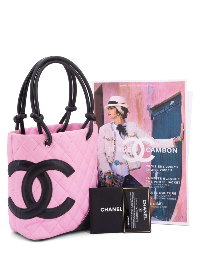 Chanel Quilted Leather Mini Cambon Bucket Bag Pink-designer resale