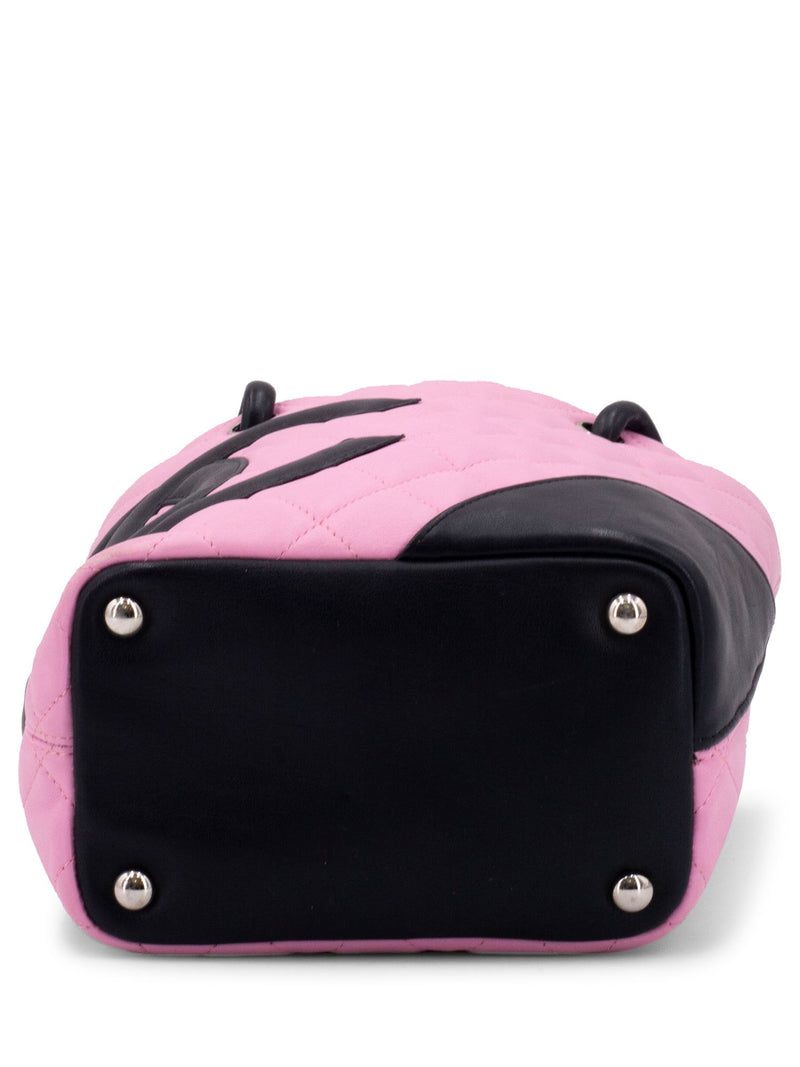 Chanel Quilted Leather Mini Cambon Bucket Bag Pink-designer resale