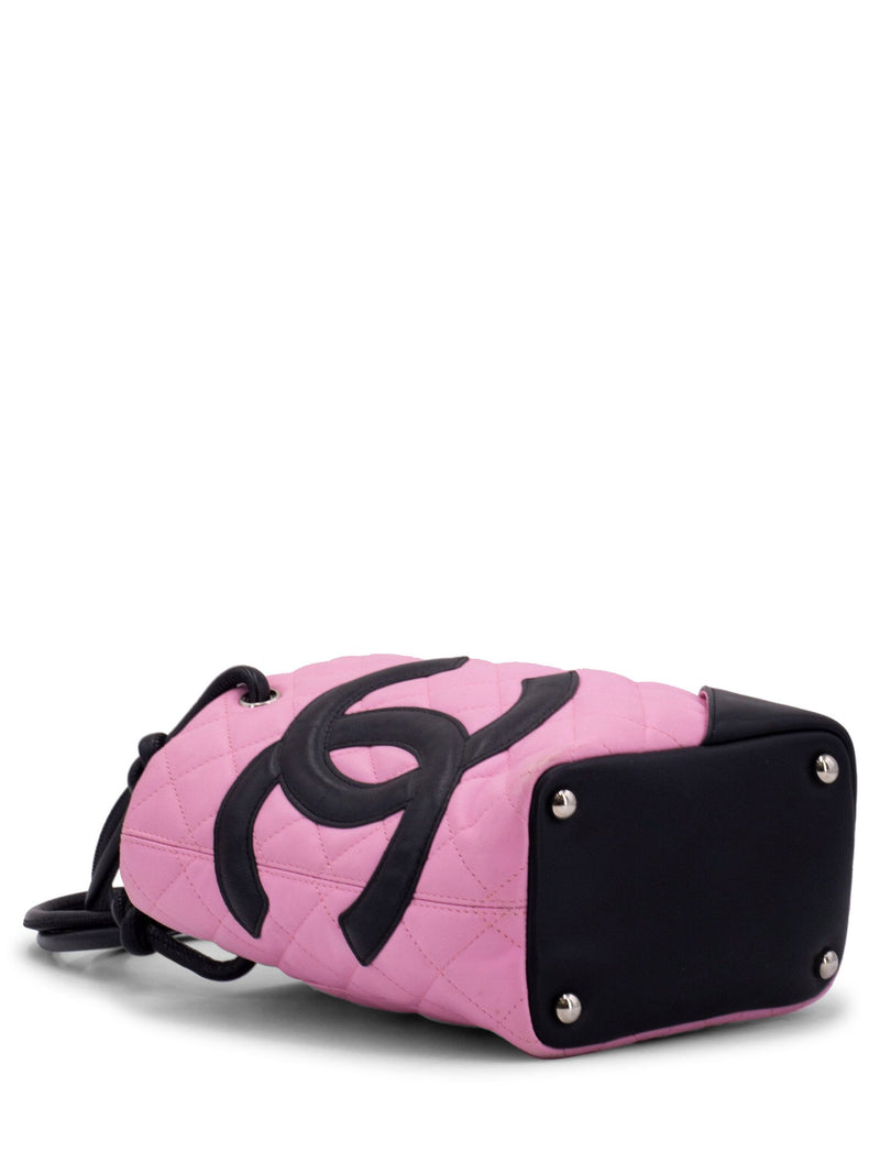 Chanel Quilted Leather Mini Cambon Bucket Bag Pink-designer resale