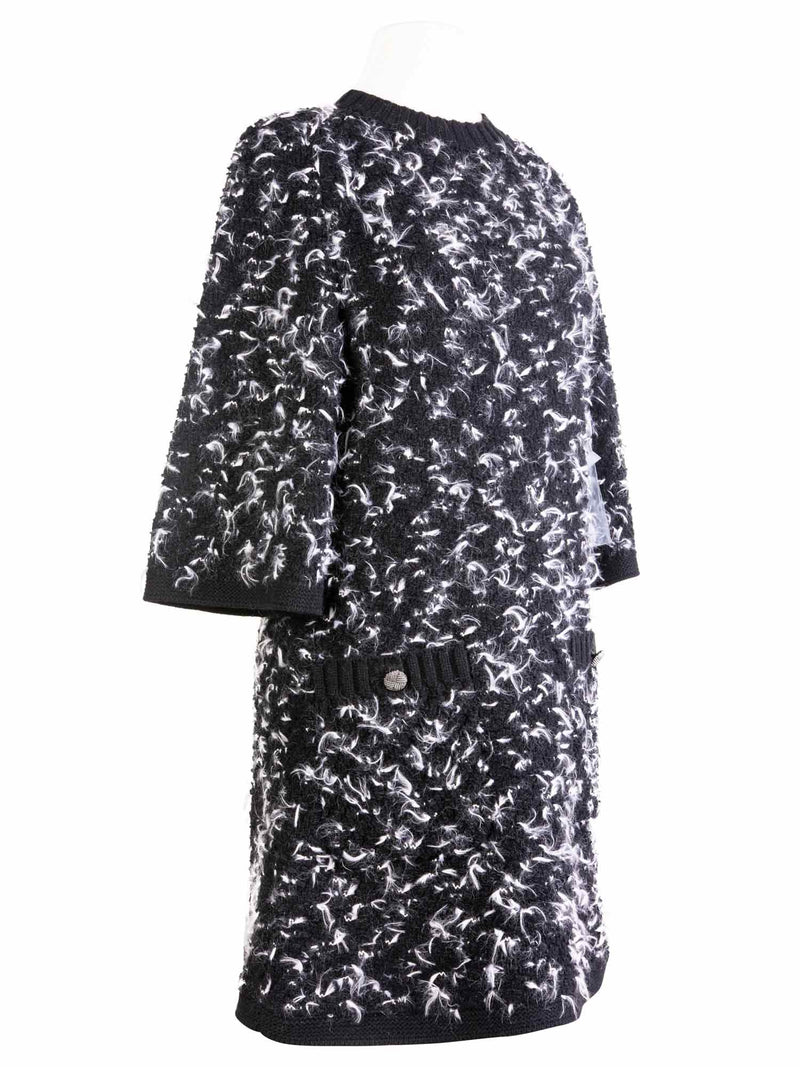 Chanel Tweed Mini Dress Black White-designer resale