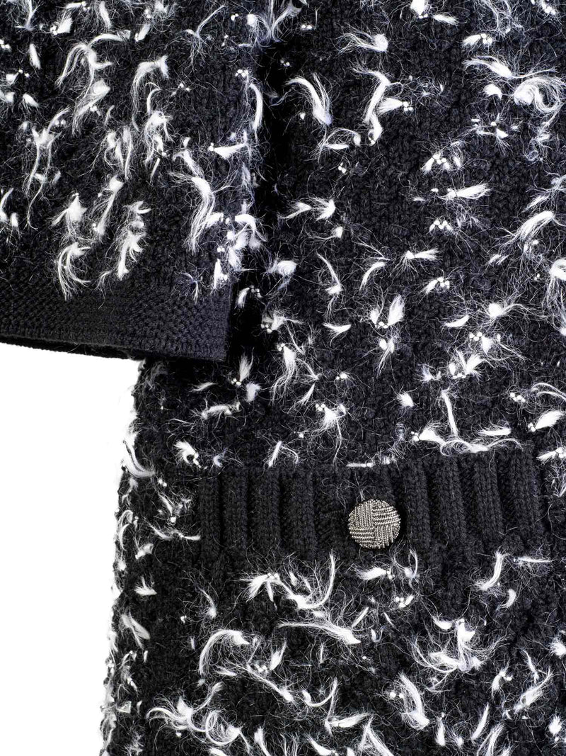 Chanel Tweed Mini Dress Black White-designer resale