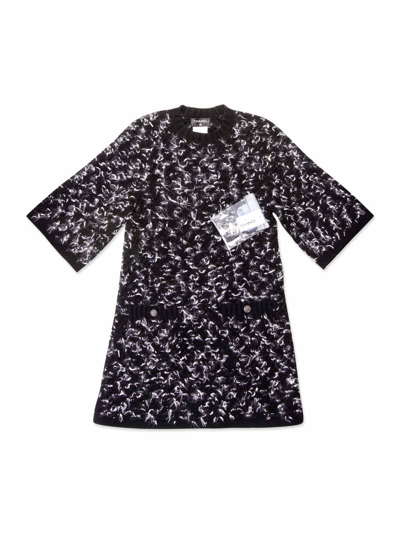 Chanel Tweed Mini Dress Black White-designer resale