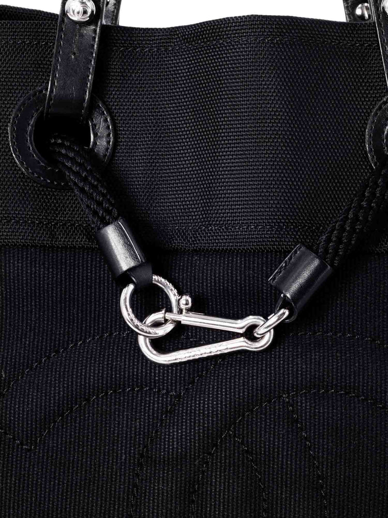 Chanel XL Timeless Beach Drawstring Rope Bag Black Blue