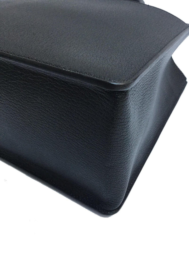 Chevre De Coromandel White Bus Tote Black-designer resale