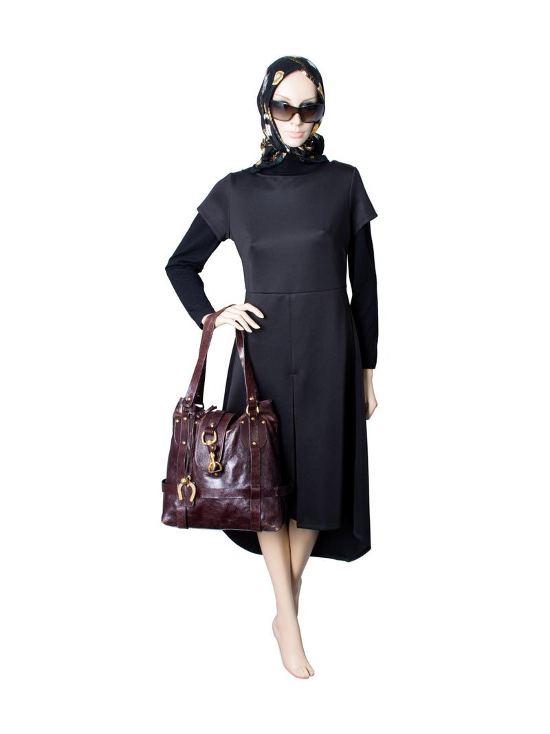Chloe Brown Leather Horseshoe Equestrian Tote Bag