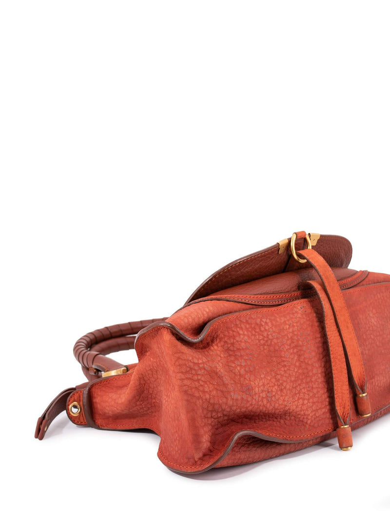 Chloe Calfskin Medium Marcie Saddle Bag Brown-designer resale
