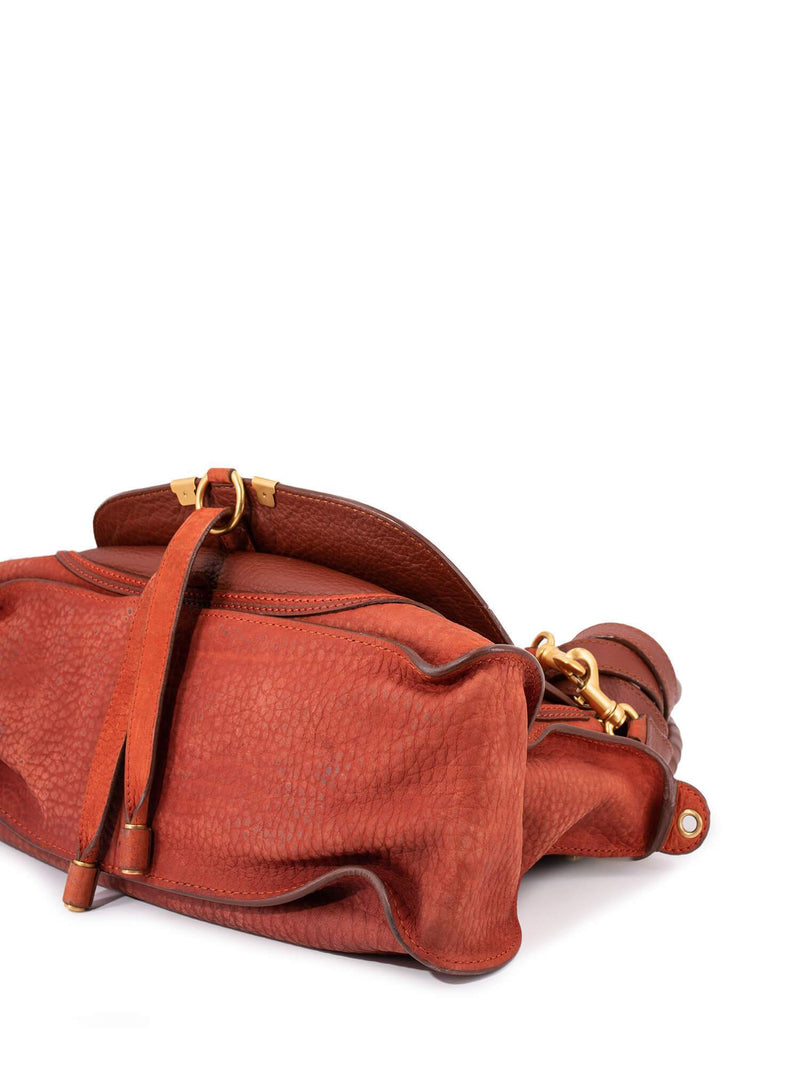 Chloe Calfskin Medium Marcie Saddle Bag Brown-designer resale