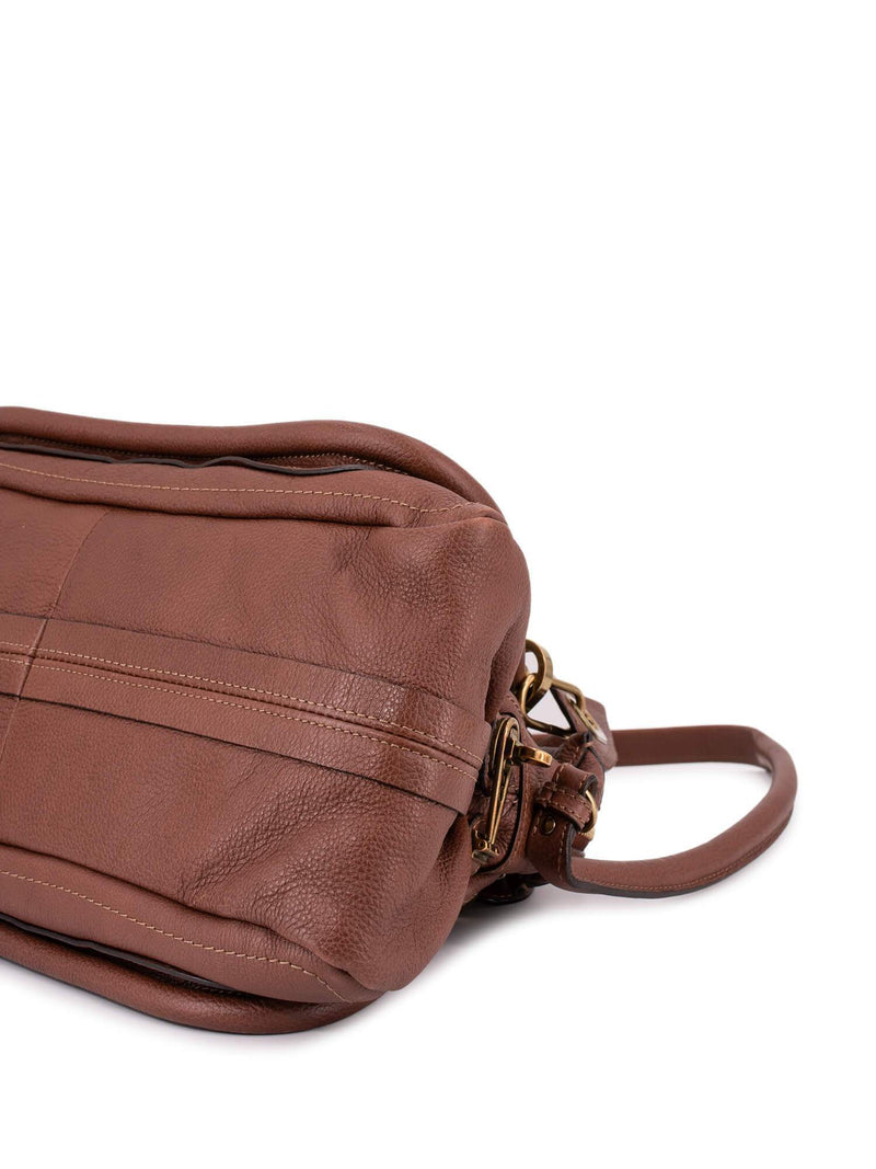 Chloe Calfskin Medium Paraty Bag Brown-designer resale