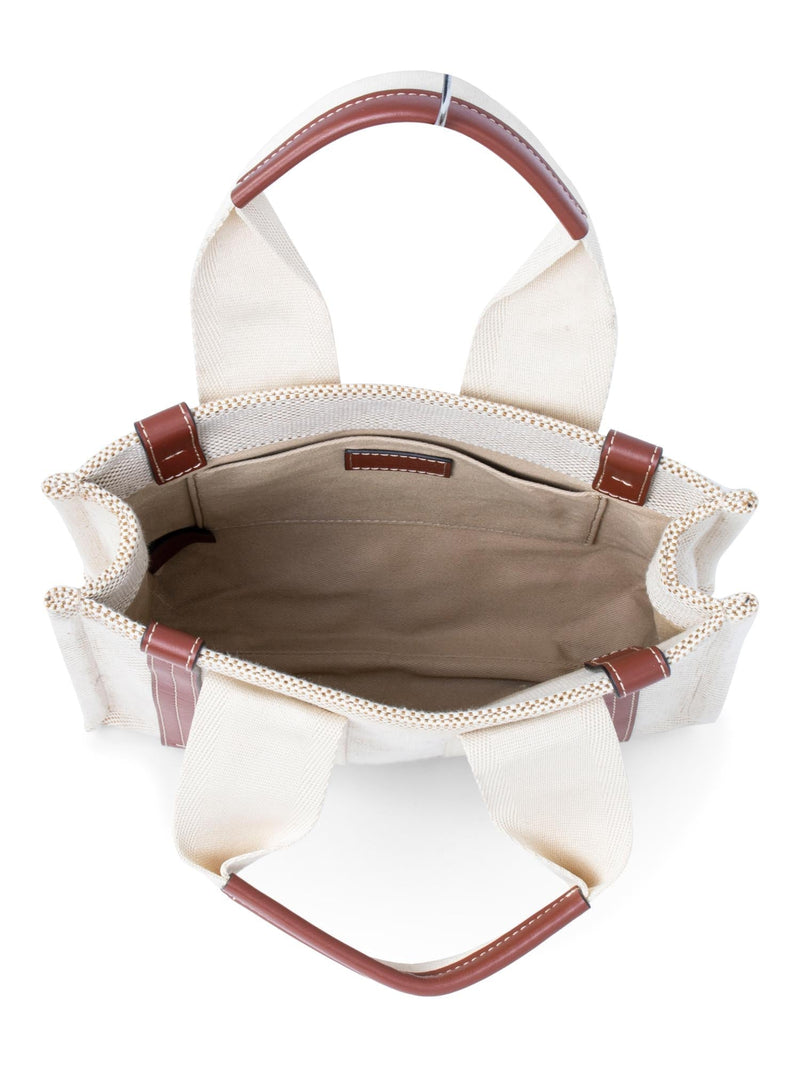 Chloe Canvas Leather Small Woody Tote Tan Brown-designer resale