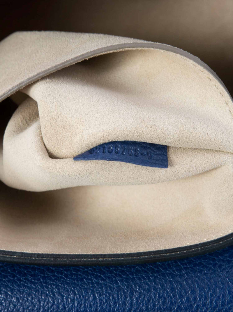 Chloe Leather Drew Messenger Bag Blue-designer resale