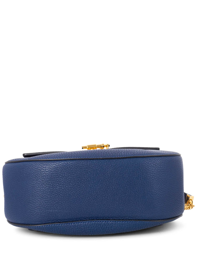 Chloe Leather Drew Messenger Bag Blue-designer resale