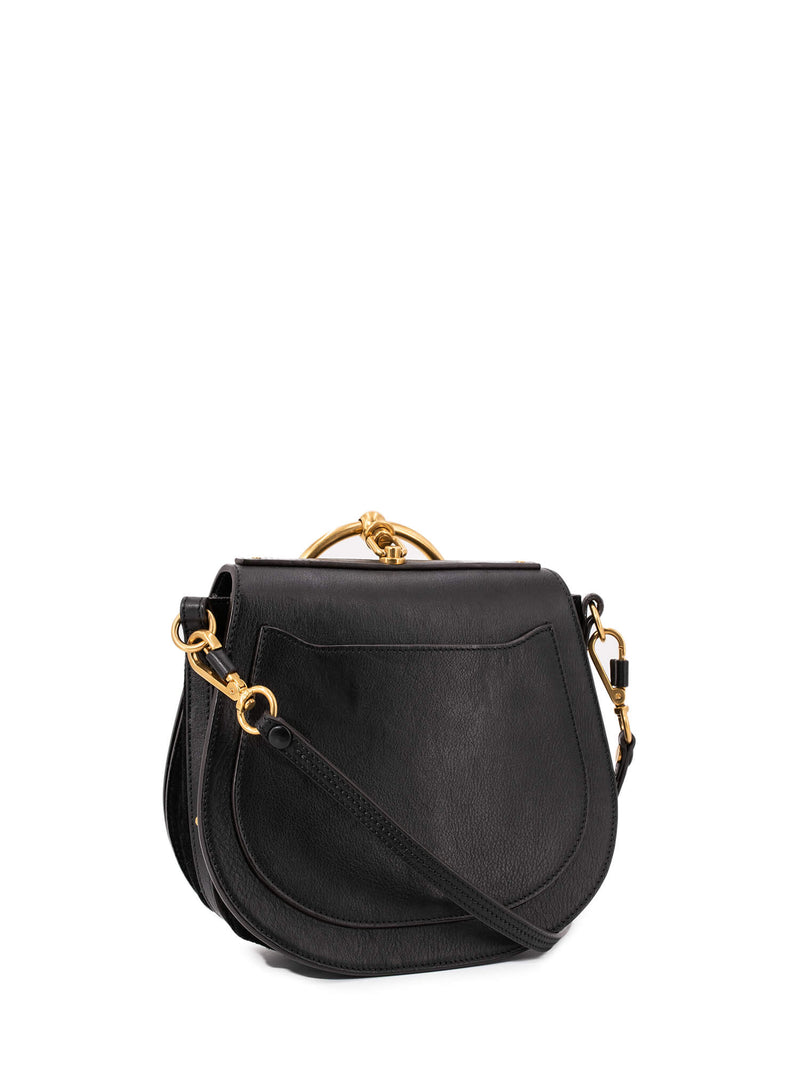 Chloe Leather Medium Nile Bracelet Bag Black