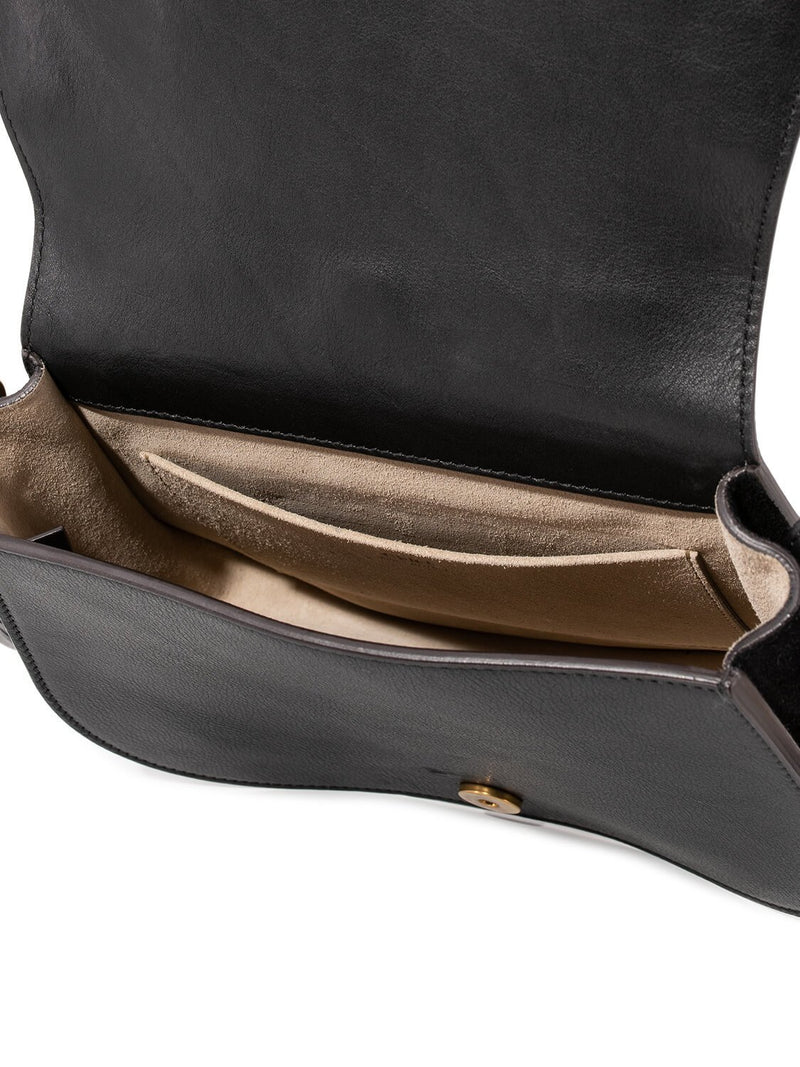 Chloe Leather Medium Nile Bracelet Bag Black-designer resale