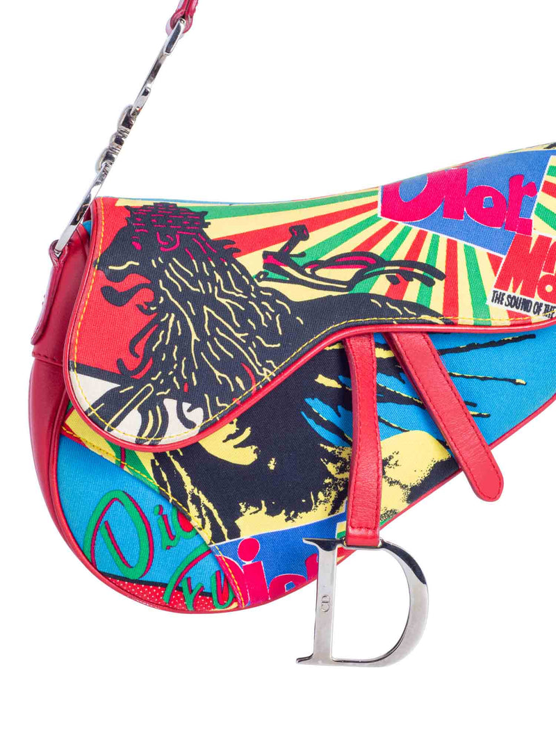 Christian Dior Collectible Rasta Mania Saddle Bag Multicolor-designer resale