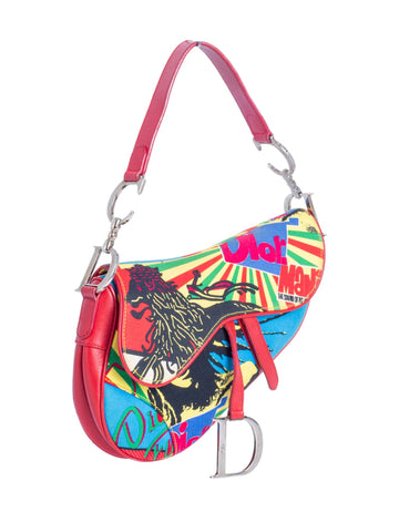 Christian Dior Collectible Rasta Mania Saddle Bag Multicolor-designer resale
