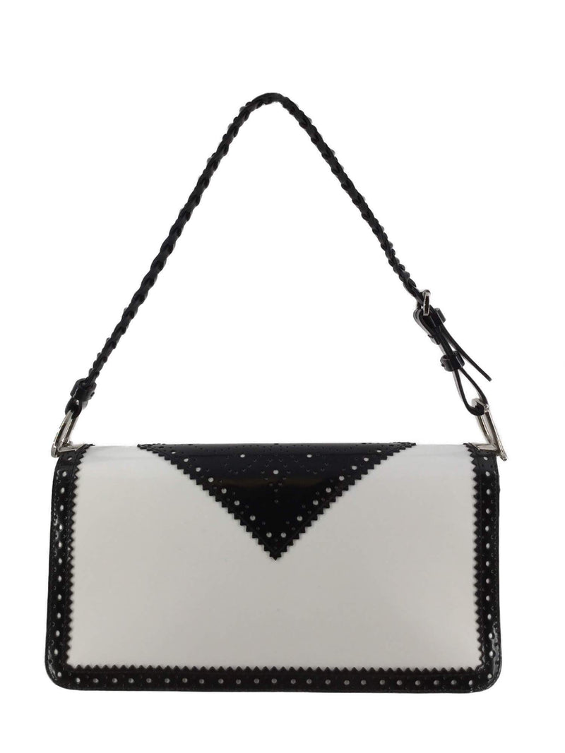 Christian Dior D'Trick Shoulder Flap Bag Black White-designer resale