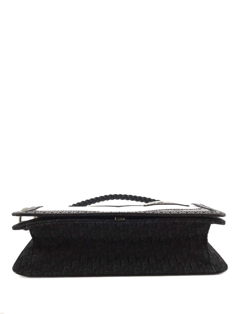 Christian Dior D'Trick Shoulder Flap Bag Black White-designer resale
