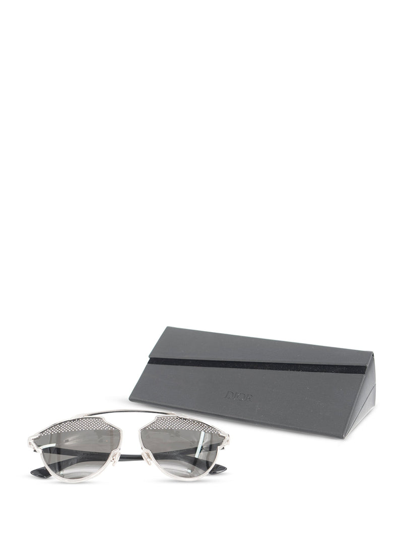 Christian Dior "Dior So Real S" Cat Eye Sunglasses Silver Black-designer resale