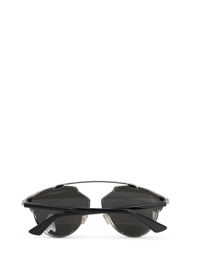 Christian Dior "Dior So Real S" Cat Eye Sunglasses Silver Black-designer resale