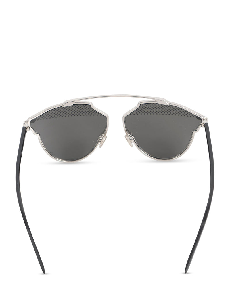 Christian Dior "Dior So Real S" Cat Eye Sunglasses Silver Black-designer resale
